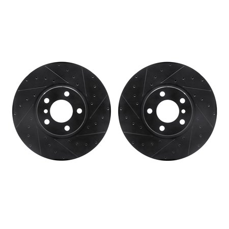DYNAMIC FRICTION CO Rotors-Drilled and Slotted-Black, Zinc Plated black, Zinc Coated, 8002-31057 8002-31057